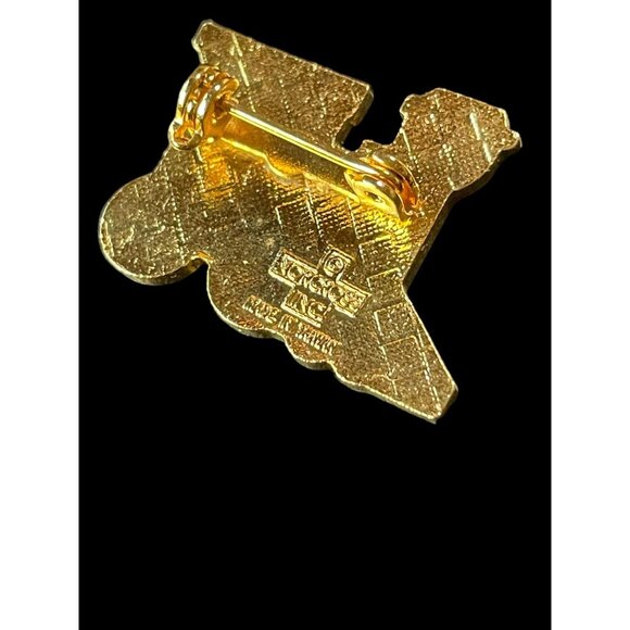 Vintage Norcross Inc Gold Tone Christmas Holiday Train Engine Enamel Brooch Pin - Picture 3 of 4